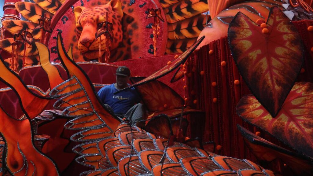 carnaval brasil china dragón pavo real samba