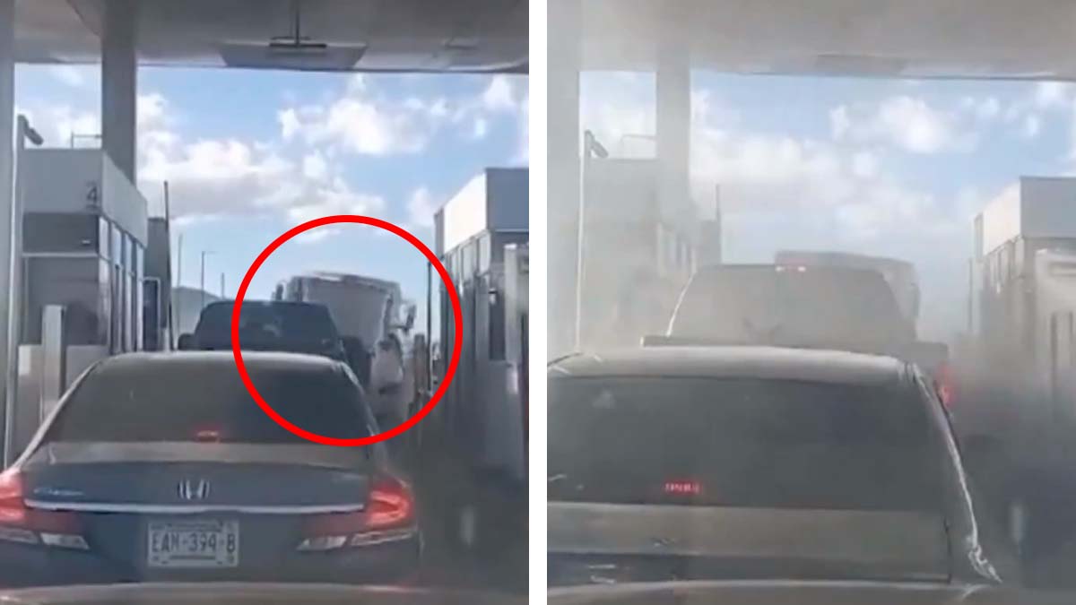 ¡Fuerte choque! Tráiler se impacta contra vehículos en la caseta Libramiento Oriente de Chihuahua