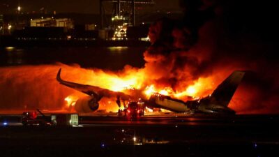 Colision Aviones Japon Incendio