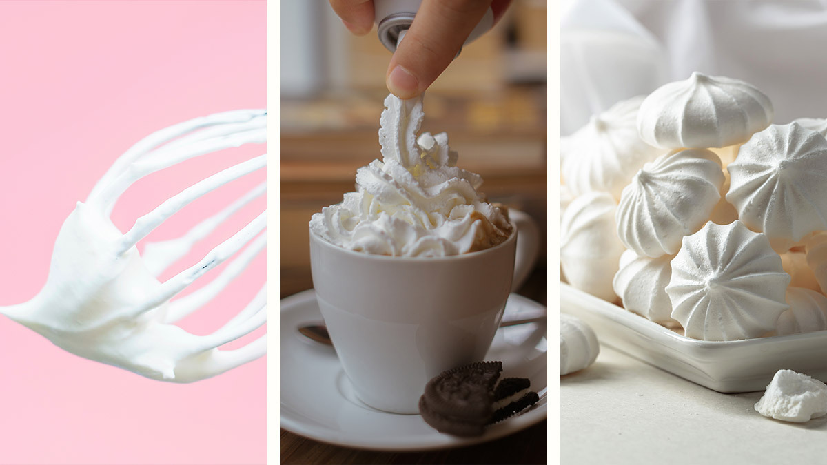 Diferencias entre crema batida, chantilly y merengue