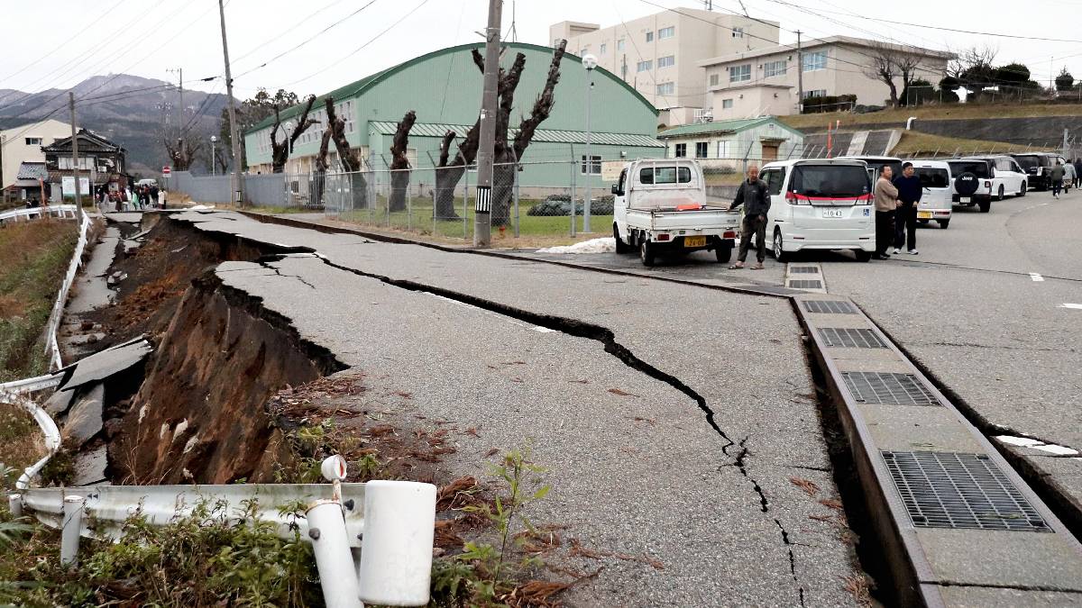Destrucción y escombros: así quedaron las calles después del fuerte sismo en Japón