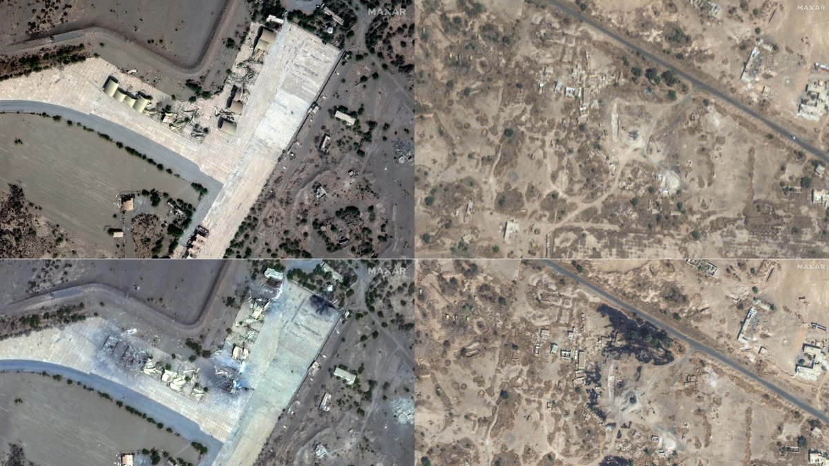 Imágenes satelitales muestran el antes y después de objetivos hutiés en Yemen tras ataques de EU