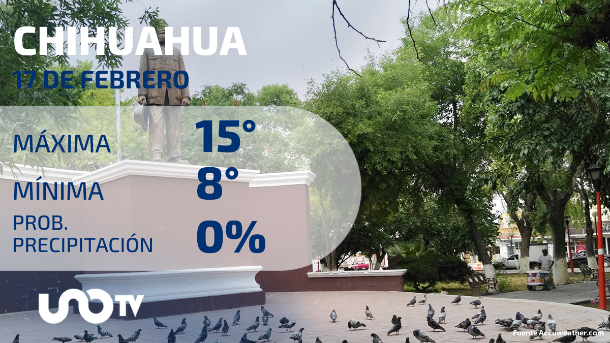 Clima en Chihuahua para el 17 de febrero de 2024