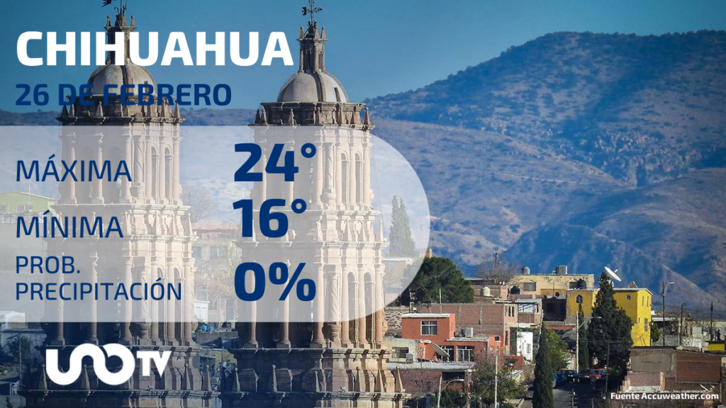 Clima en Chihuahua para el 26 de febrero de 2024