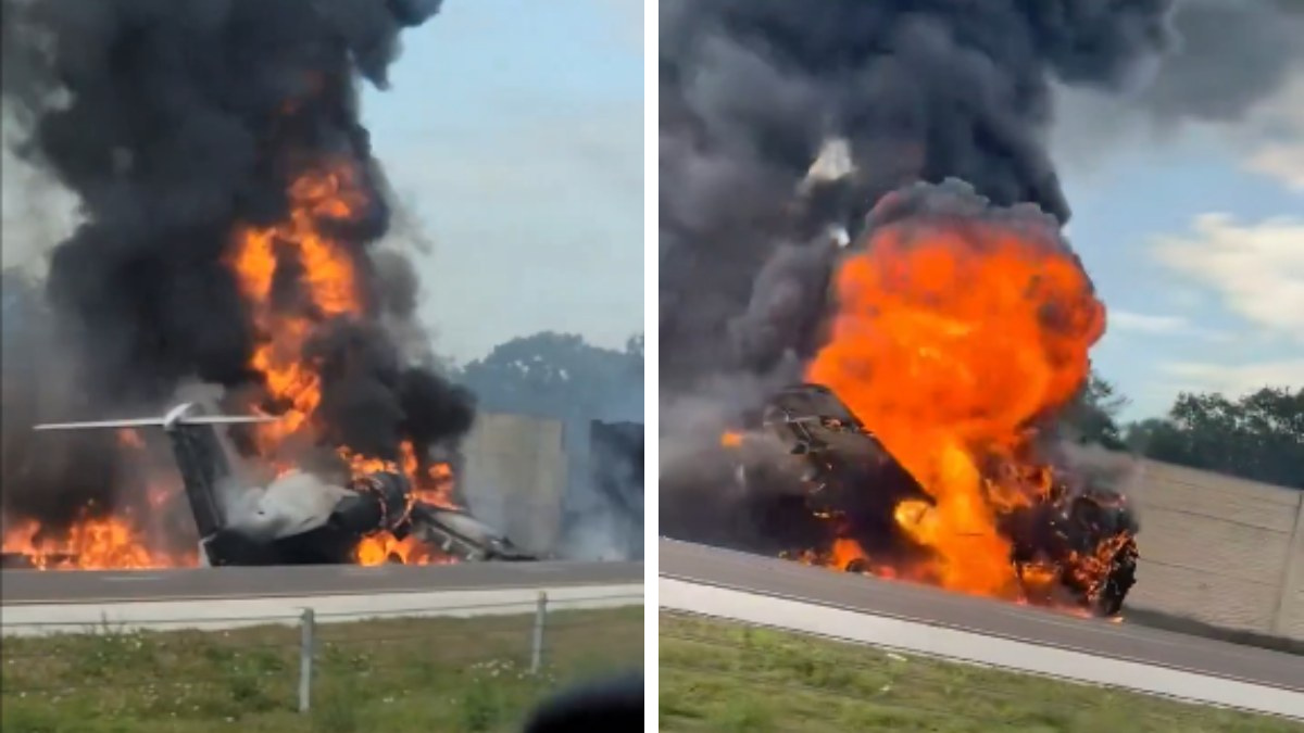 VIDEO: Avión se estrella con auto durante aterrizaje forzoso en autopista de Florida
