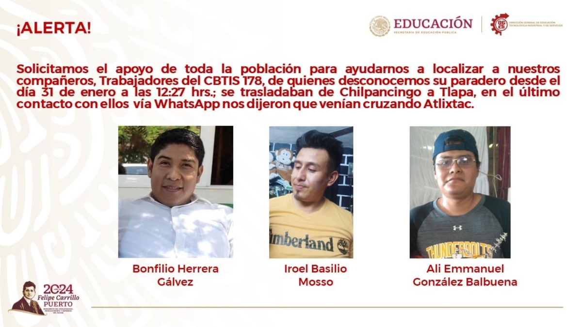 Desaparecen 3 profesores del CBTIs de Tlapa, Guerrero: ¿quiénes son?