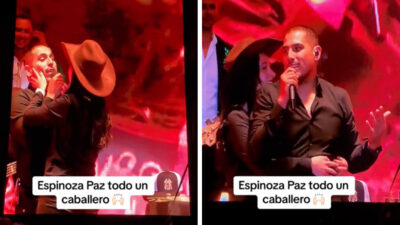 Espinoza Paz escapa para evitar beso de fan en Feria de León