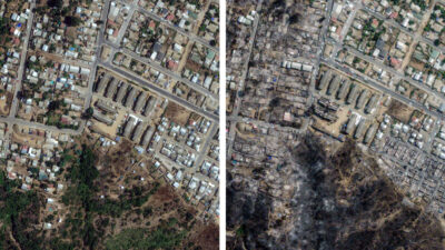 Así se ve el antes y después desde el espacio por los incendios de Chile 2024