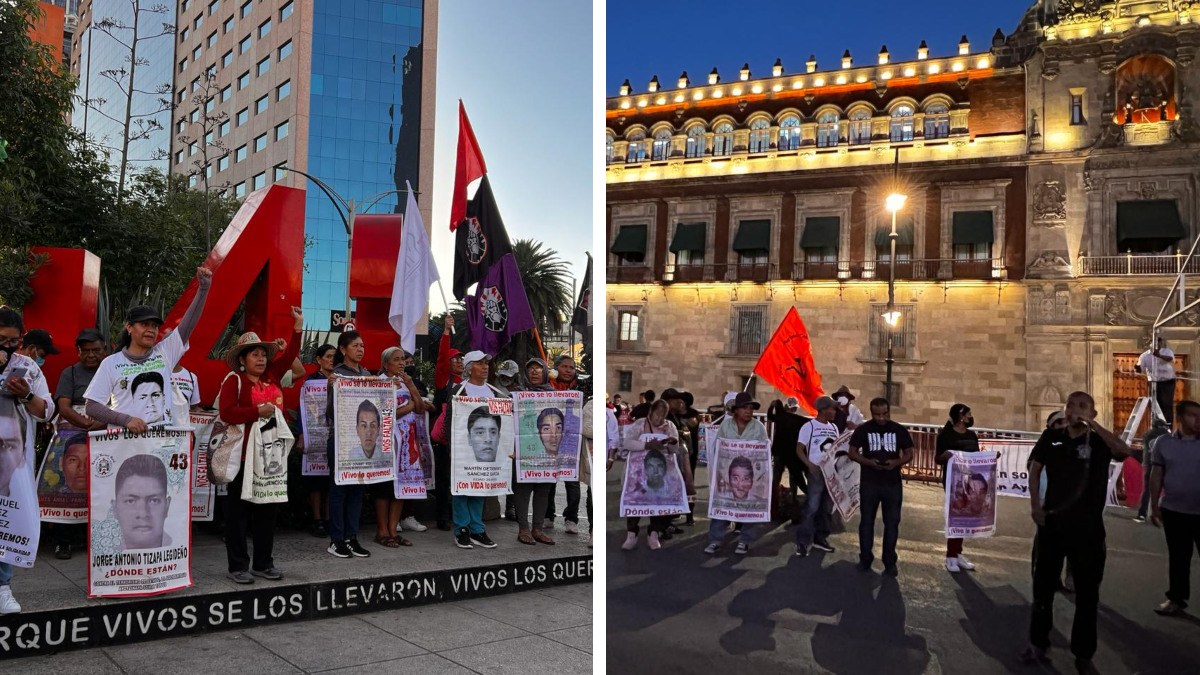 Se quedan en plantón: padres de 43 normalistas marcharon y protestaron en el Zócalo