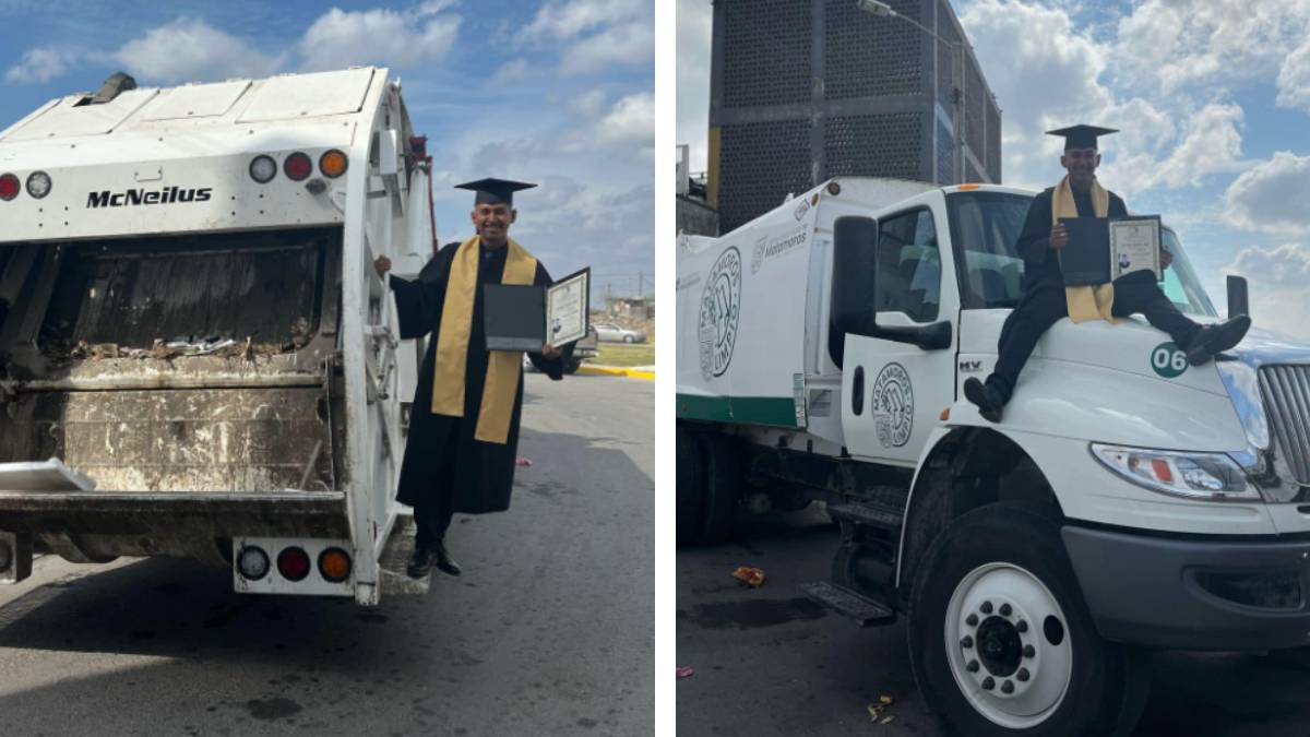 Del camión a la toga: Joven recolector de basura se gradúa como licenciado en Derecho