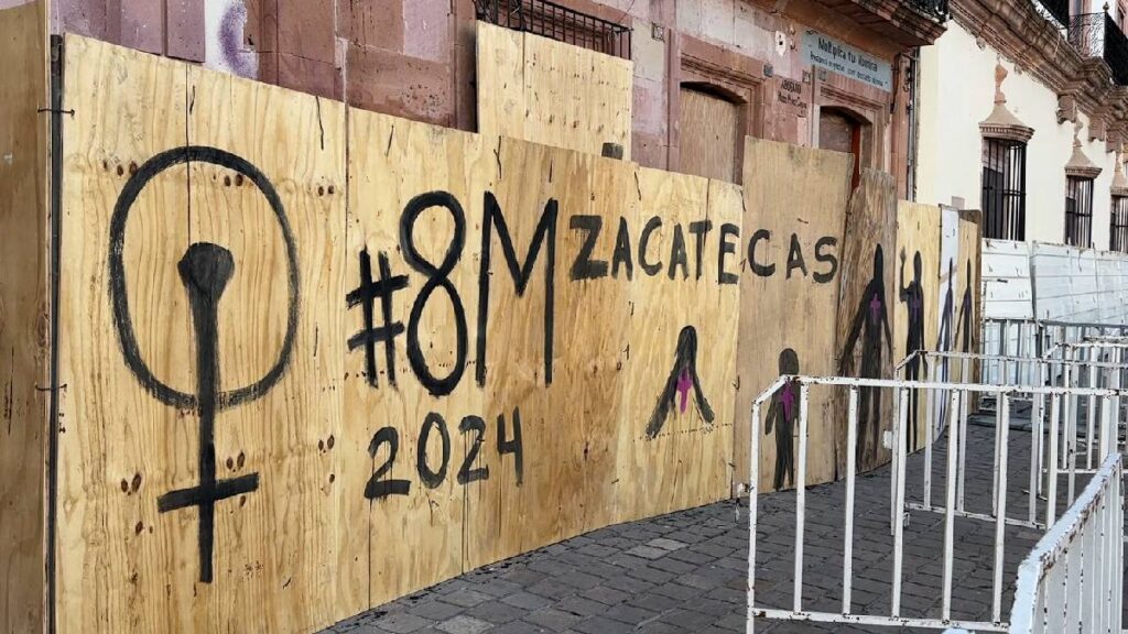 Marcha 8M 2024: Movimiento Feminista de Zacatecas en Plaza de Armas