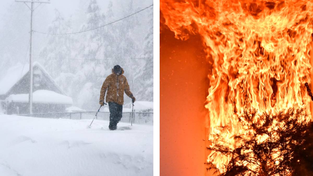 ¡Clima apocalíptico! Nieve, granizo y hasta clima propicio para incendios se espera en EU