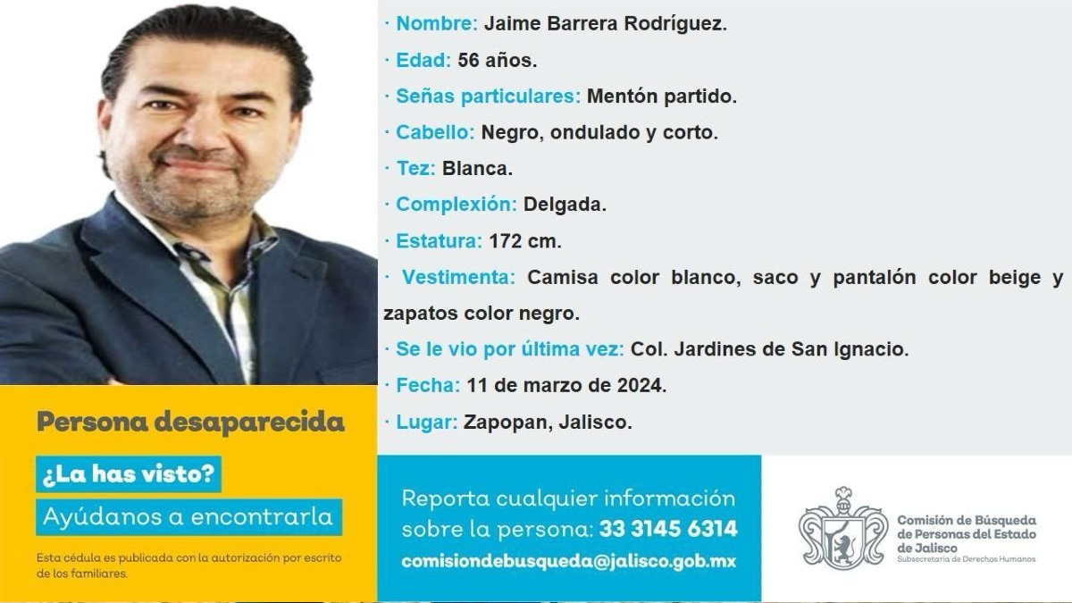 ¿Quién es Jaime Barrera Rodríguez, periodista desaparecido en Jalisco?