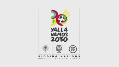 Logo Lema Mundial 2030 Espana Portugal Marruecos Yalla Vamos