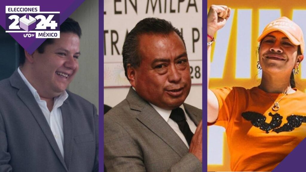 José Octavio Rivero, Jorge Alvarado Galicia y Magali Alvarado Álvarez, quienes buscan ser alcaldes de Milpa Alta