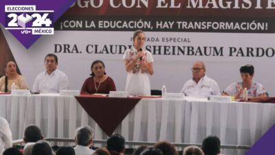 En Campeche, Sheinbaum dijo que quiere ser recordada como la presidenta de la Educación Pública