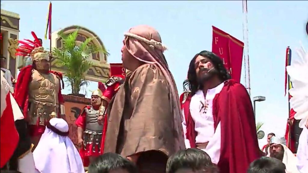Viacrucis Iztapalapa jesus está siendo juzgado