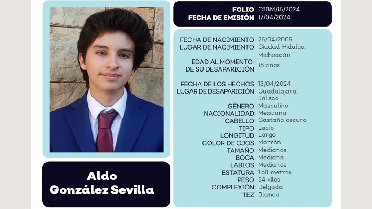“Que Aldo González vuelva a casa”: exigen localización de estudiante de la UdeG