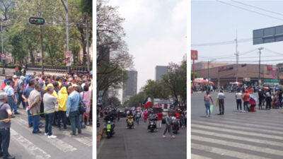 Calles cerradas de la CDMX por manifestaciones y bloqueos