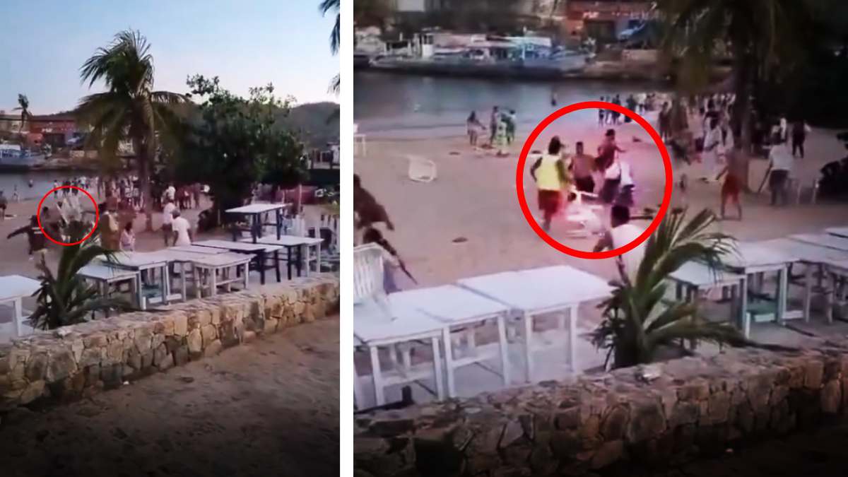 Volaron sillas y piedras en Acapulco: campal en playa Caleta entre turistas y comerciantes por una cuenta