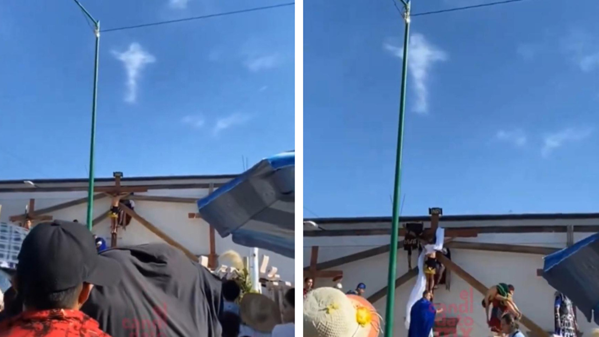¿Milagro o ilusión? Cruz en cielo ilumina la representación de La Pasión de Cristo en San Luis Potosí