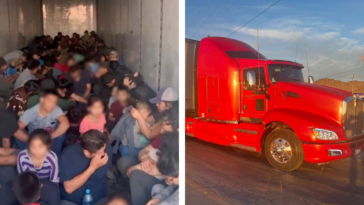 ¡Todos apretados! INM rescata a 131 migrantes que viajaban en una caja de tráiler en Chihuahua