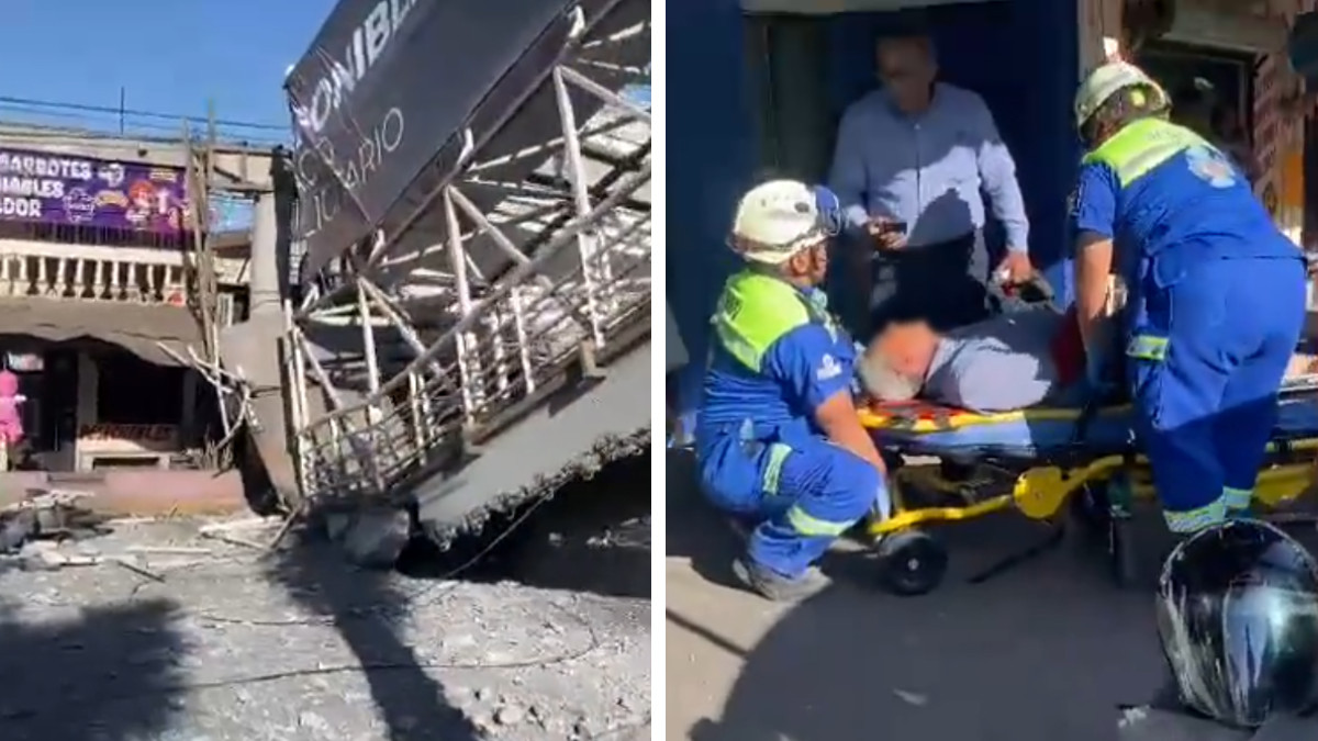 VIDEO: grúa derrumba puente y 3 personas resultan lesionadas en Nuevo León