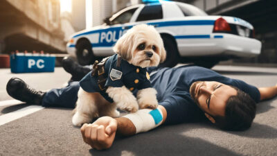 Perro policía da primeros auxilios a su compañero humano y se hace viral