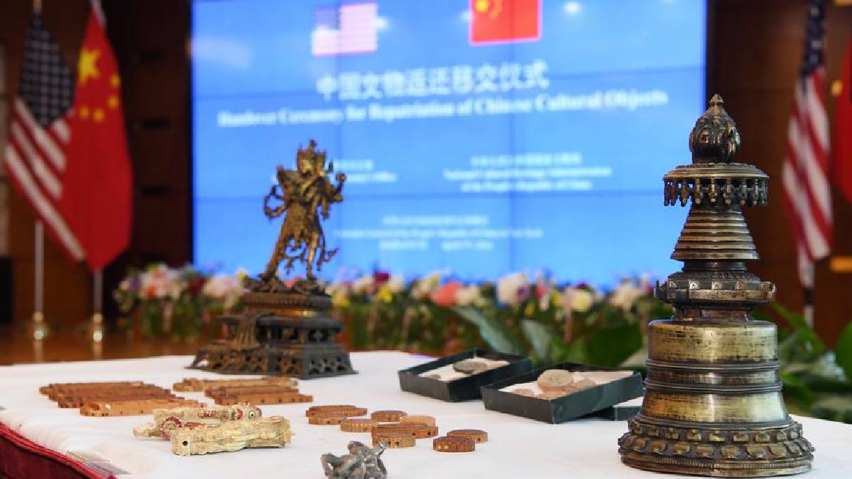 Tesoros repatriados: Estados Unidos devuelve a China 38 piezas de reliquias culturales