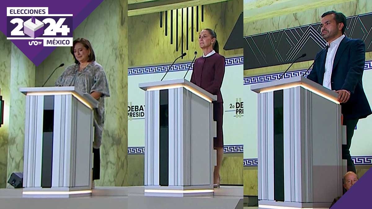 Concluye segundo debate presidencial. Claudia Sheinbaum, Xóchitl Gálvez y Máynez
