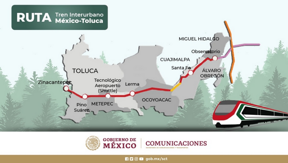 ¿Cuál es la ruta completa del Tren Interurbano México-Toluca de CDMX a Edomex?
