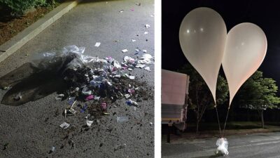 Corea del Norte manda globos con basura a Corea del Sur
