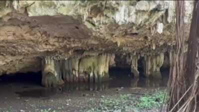Cenote seco por calor extremo en Yucatán