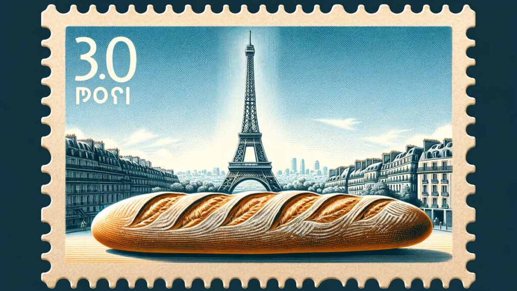 Francia sello postal huele a baguette