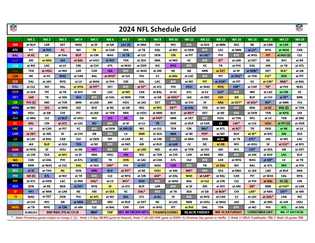 calendario NFL 2024
