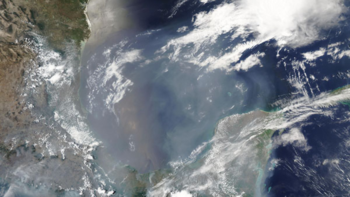 Zdjęcia satelitarne dymu z pożarów w Meksyku i Kanadzie