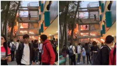 Incendio cerca del Colegio de Bachilleres 15 en la CDMX