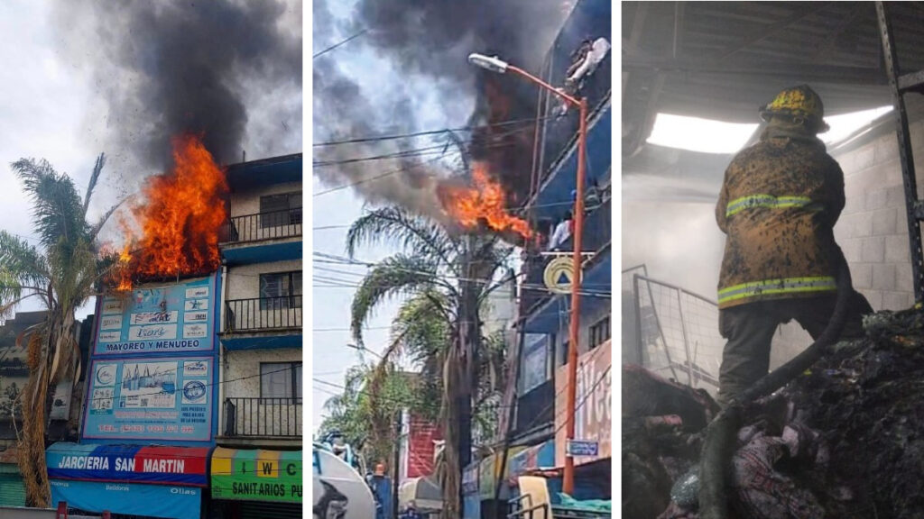 aparatoso incendio envuelve comercio en San Martín Texmelucan