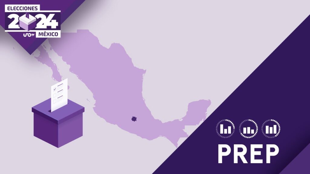 Resultados PREP Elecciones: Mapa de la México con Morelos resaltado, a lado de una urna electoral