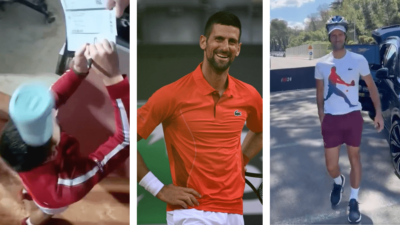 Novak Djokovic es golpeado con una botella, pero no pasa nada, él ya tiene la solución