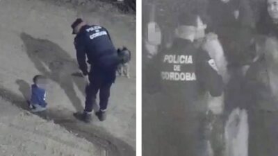 Policía de Argentina se encuentran a bebe gateando en la madrugada y lo regresa con su madre
