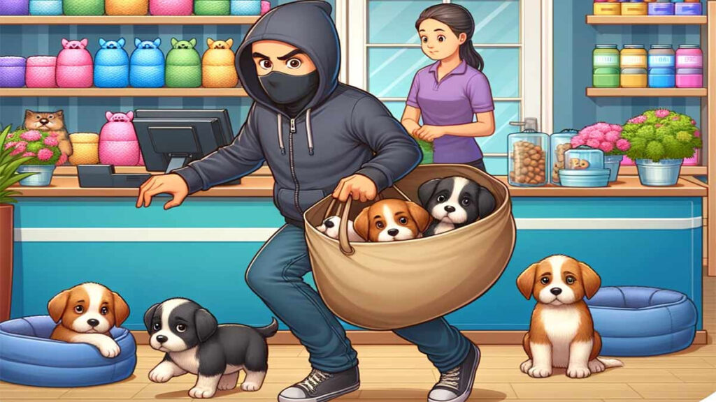 Ladrones roban a cachorros de tienda de mascotas en Washington y son captados en video