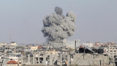 Edificio bombardeado en Gaza, en el marco de la guerra entre Hamás e Israel