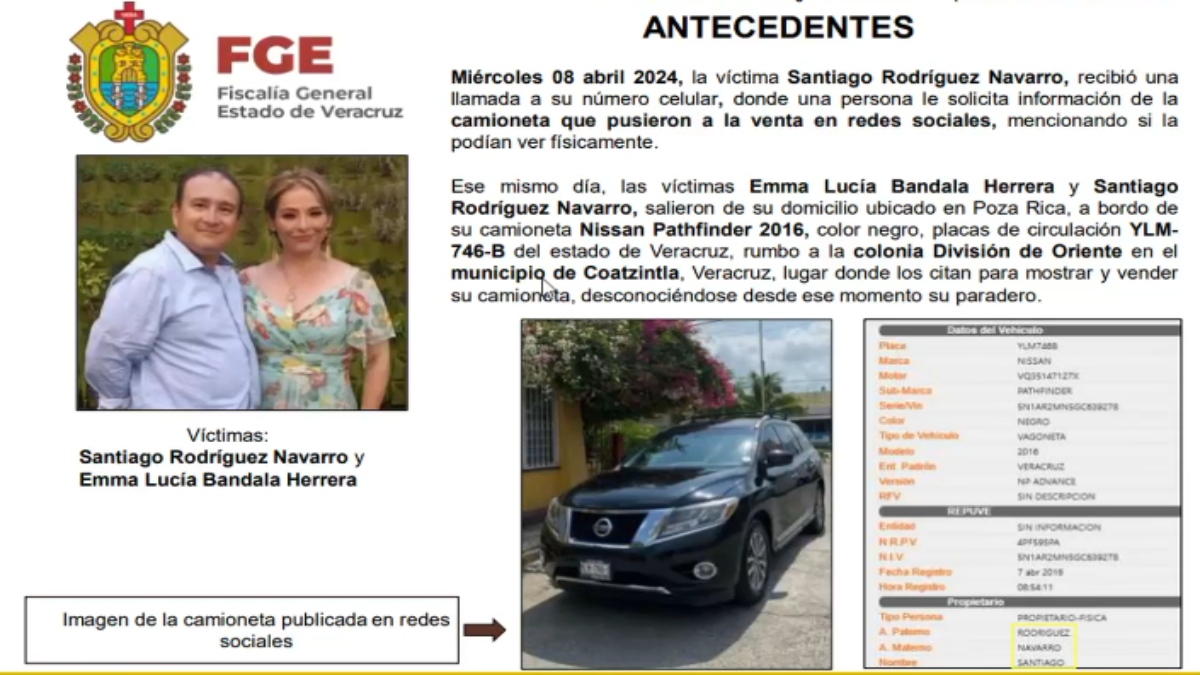 ¿Una venganza? Fiscal de Veracruz da cronología del asesinato de Emma y Santiago