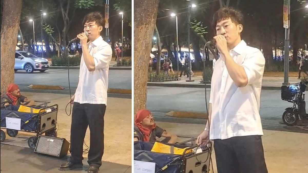 Coreano sale a la calle a cantar Cien años, de Pedro Infante, y se hace viral