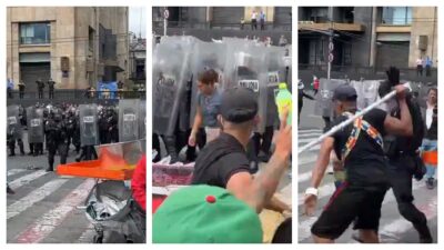 Comerciantes y policías se enfrentan en Eje Central, en CDMX; videos