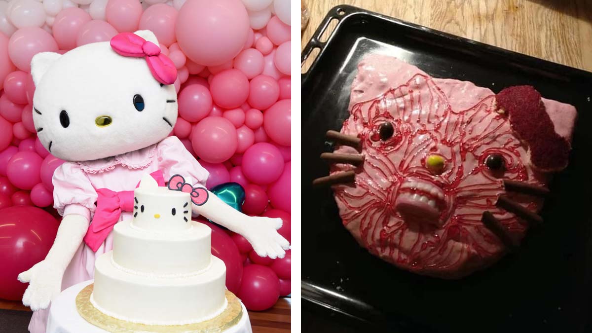 ¿Es real? Mujer regia se viraliza por pedir pastel de Hello Kitty y recibir una obra espeluznante