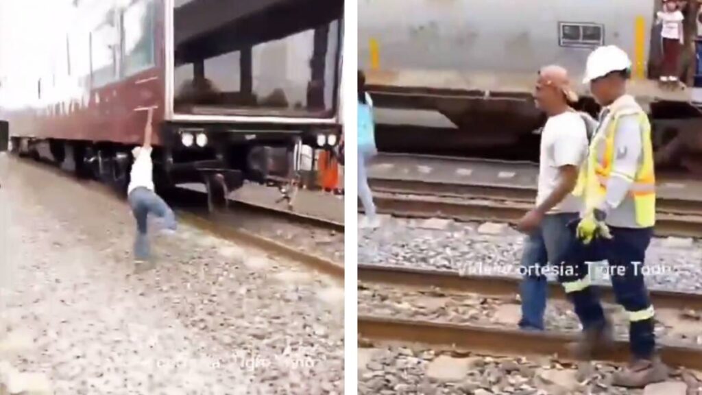 Hombre intenta subir a tren de vapor Empress 2816 y cae