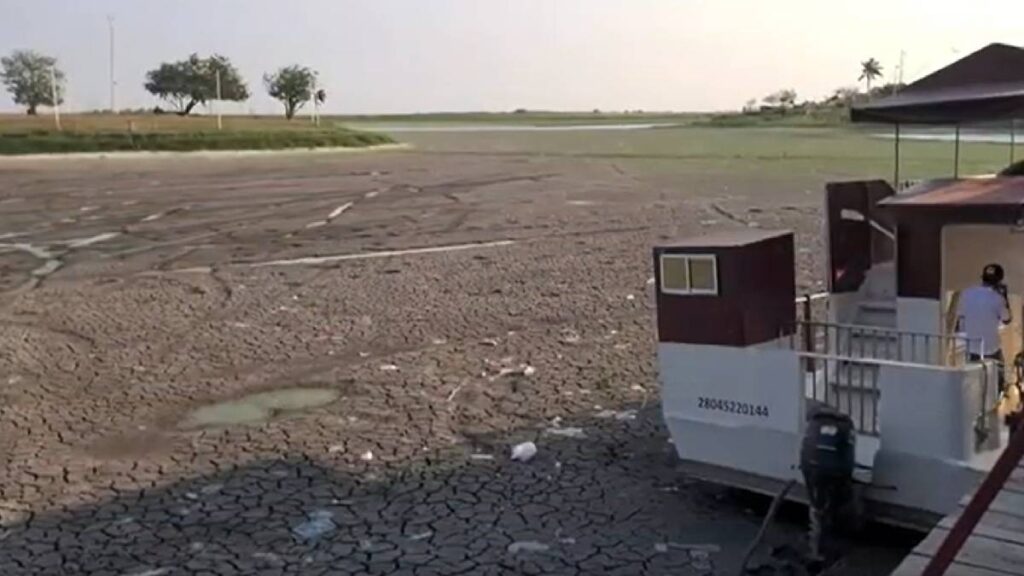 Laguna de Champayan, reciente los estragos d ela sequia en Tamaulipas