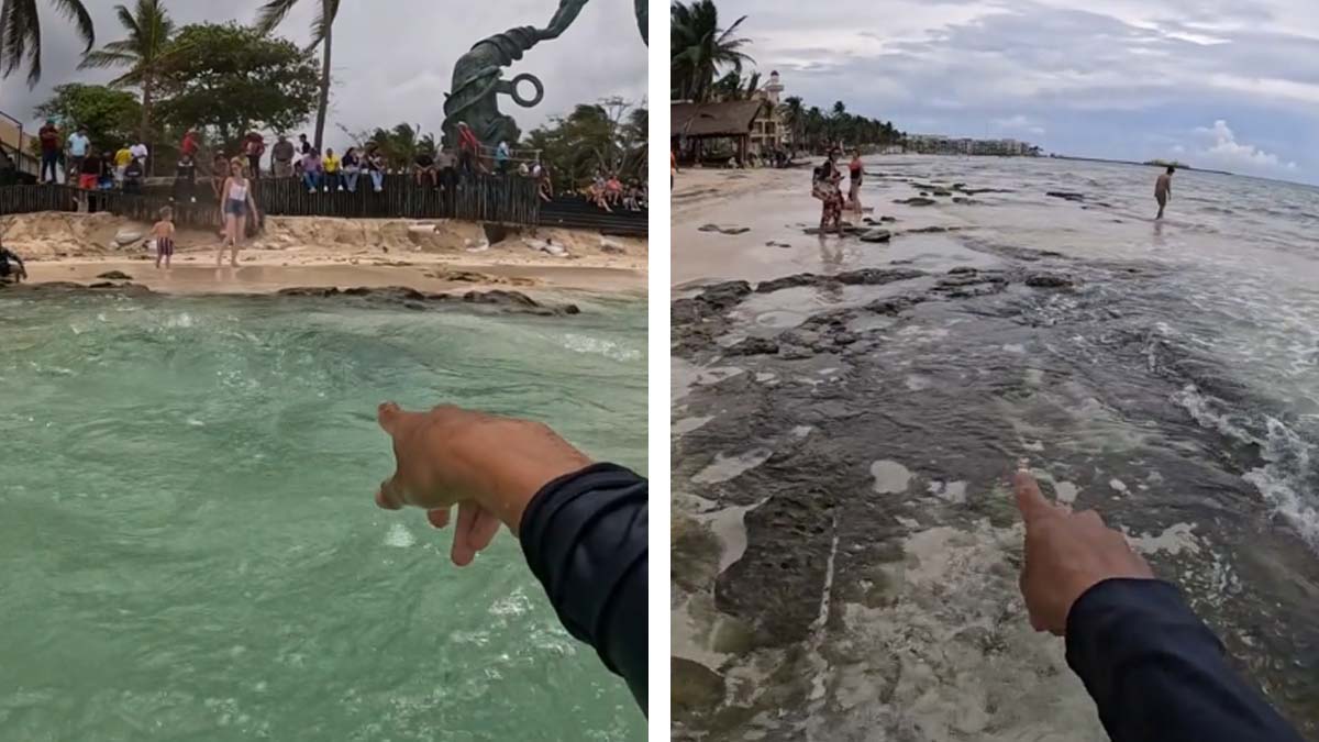 “Es increíble”: graban surgimiento de un ojo de agua en Playa del Carmen